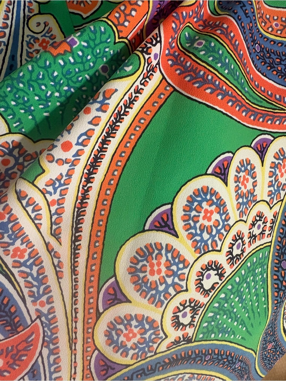 Lauren Ralph Lauren Green Paisley-Trim Pants - Picture 2 of 4